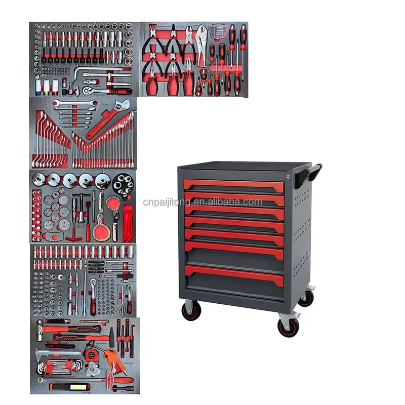 Tools Trolley For Workshop - 7 Drawer Trolley Lockable Red Set