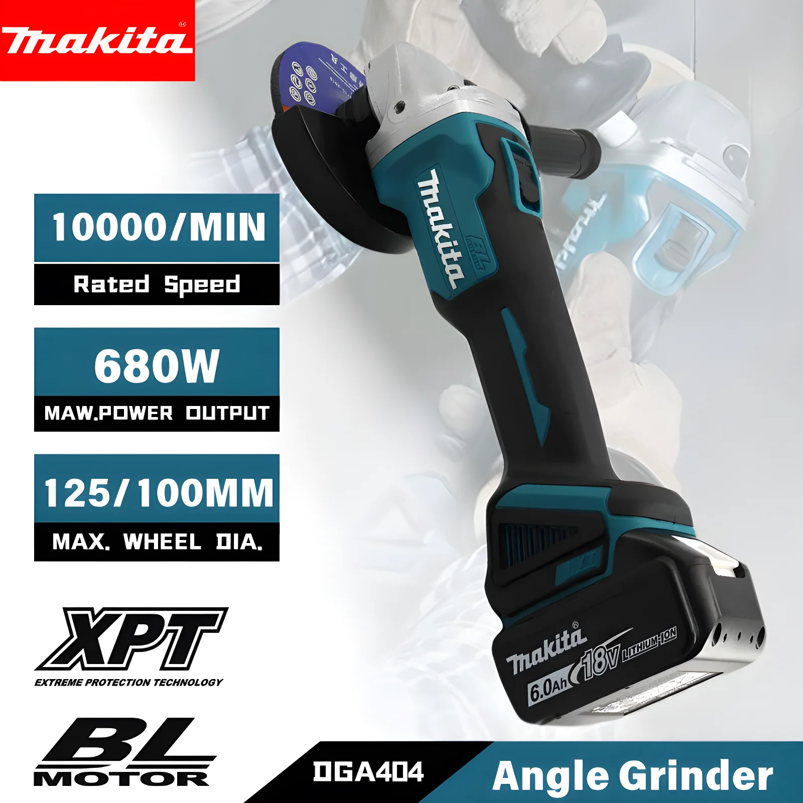 Hand Tools Mechanical Workshop - Original Makita DGA404 Brushless Angle Grinder