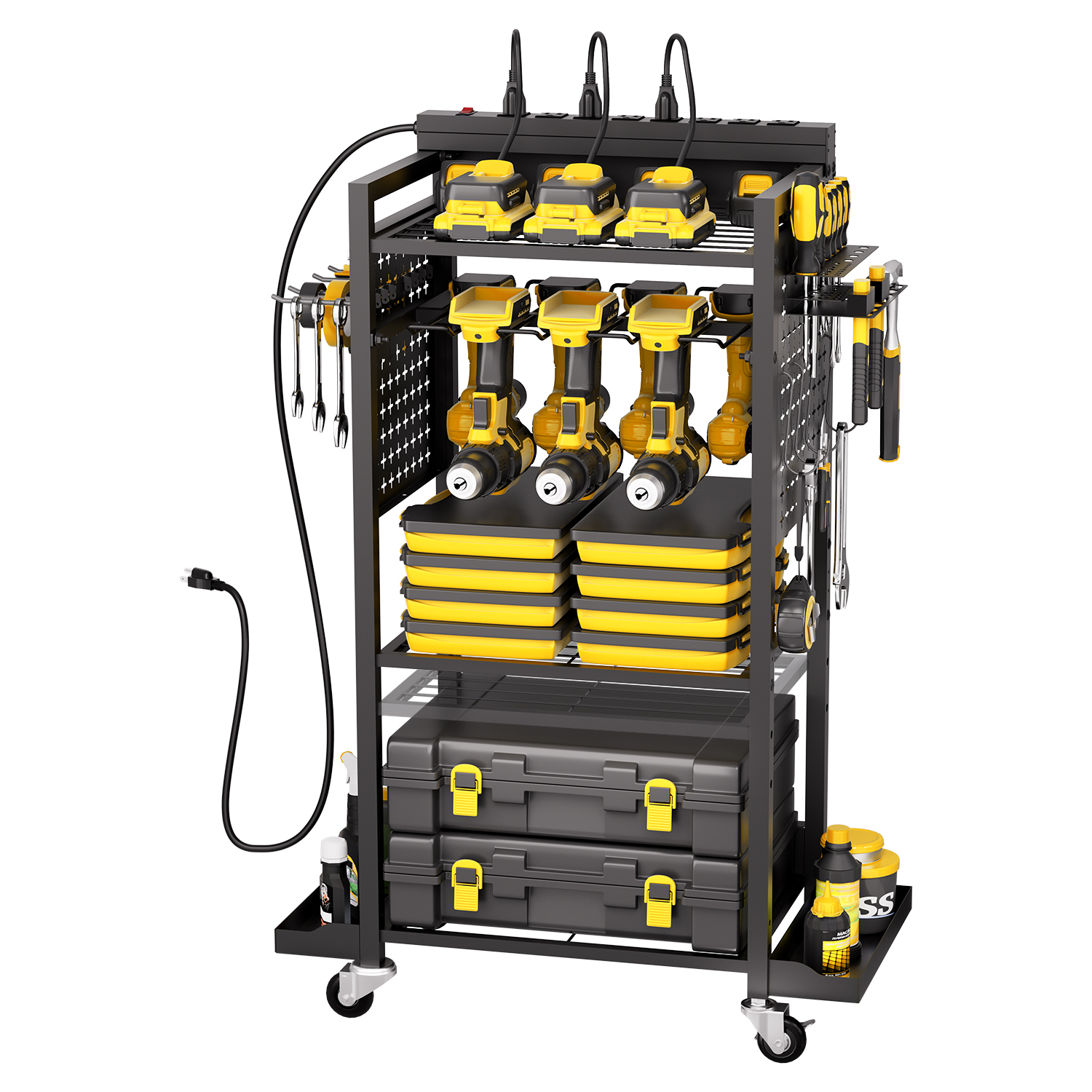 Workshop Tools Cabinet - SucceBuy 4-tier Tool Organizer Cart with