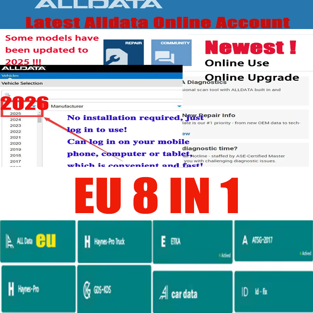 Alldata EU CAR Data Online Acc - Workshop Tools Online 评论和价格