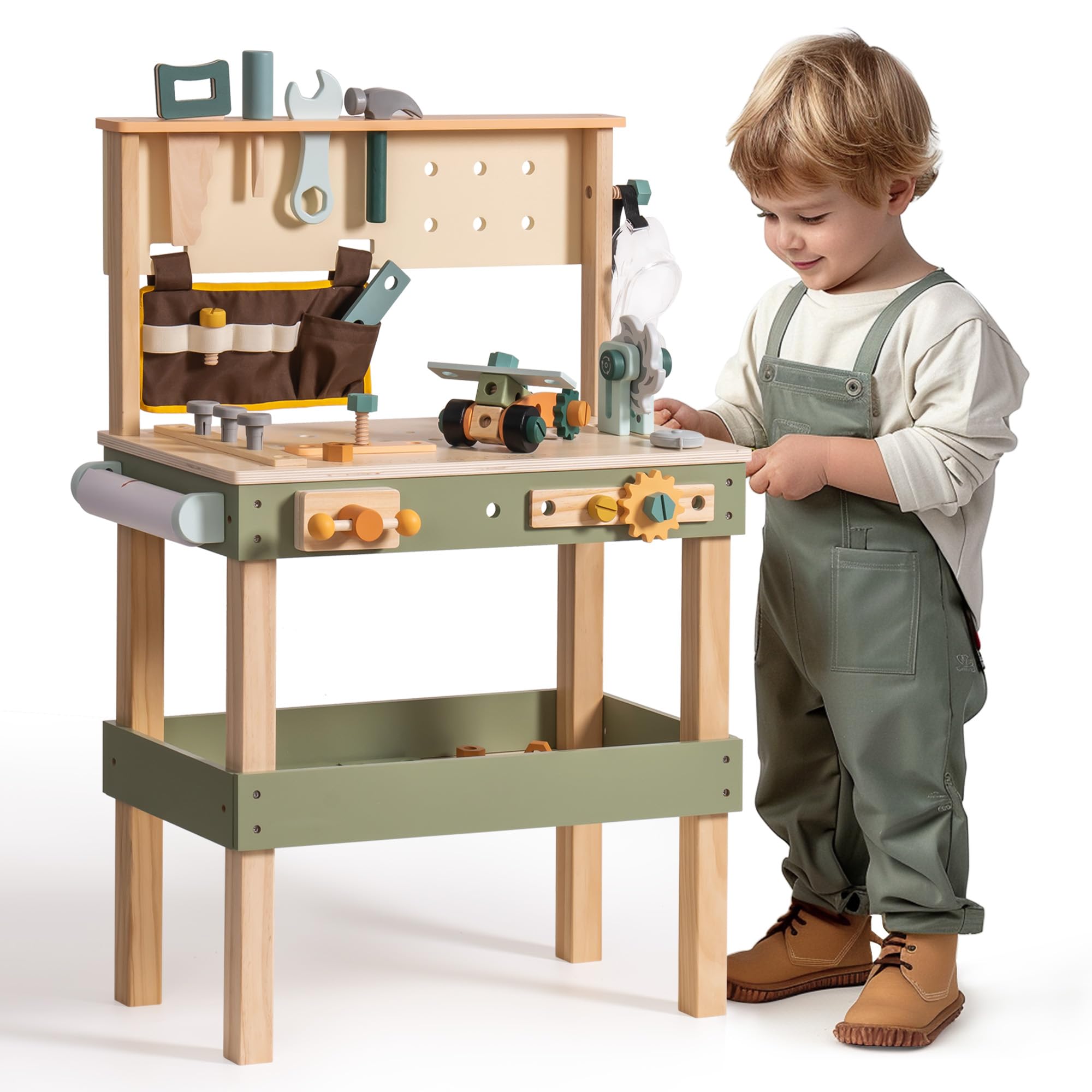 ROBOTIME Wooden Kids Tool Benc - Tools Workshop Kids 评论和价格