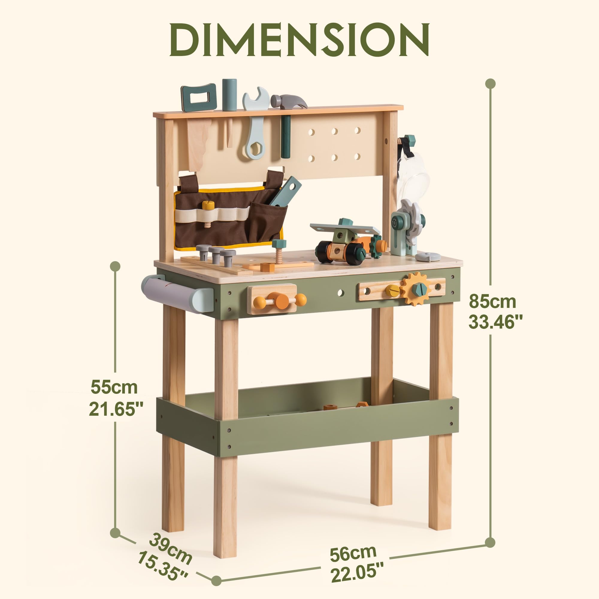 ROBOTIME Wooden Kids Tool Benc - Tools Workshop Kids 评论和价格