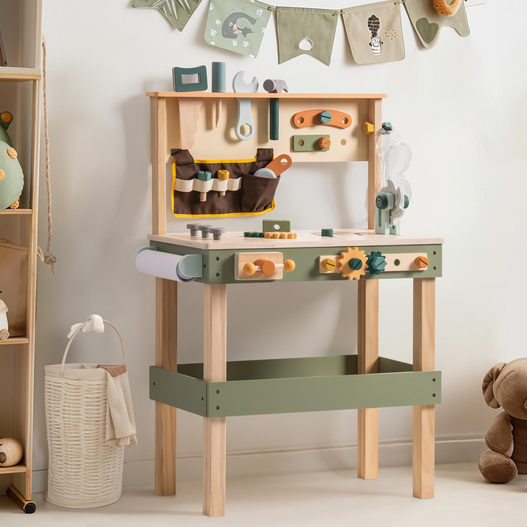 ROBOTIME Wooden Kids Tool Benc - Tools Workshop Kids 评论和价格