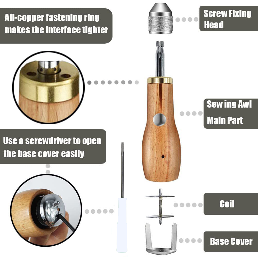 Leather Sewing Awl Thread Kit  - Mechanical Workshop Tools And Equipment 评论和价格