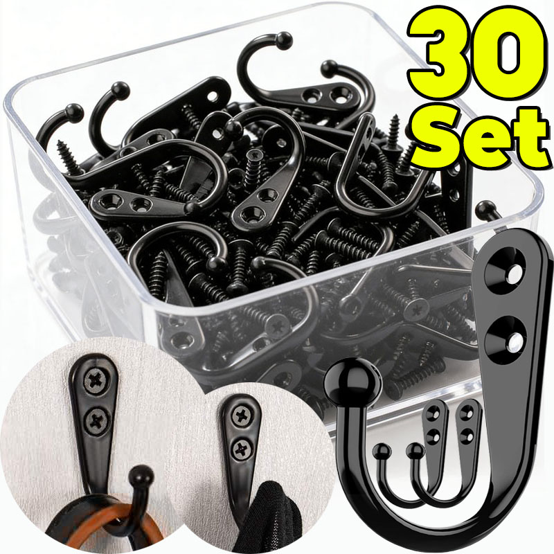 Black Metal Hooks with Screws  - Screw Organizer Kit 评论和价格