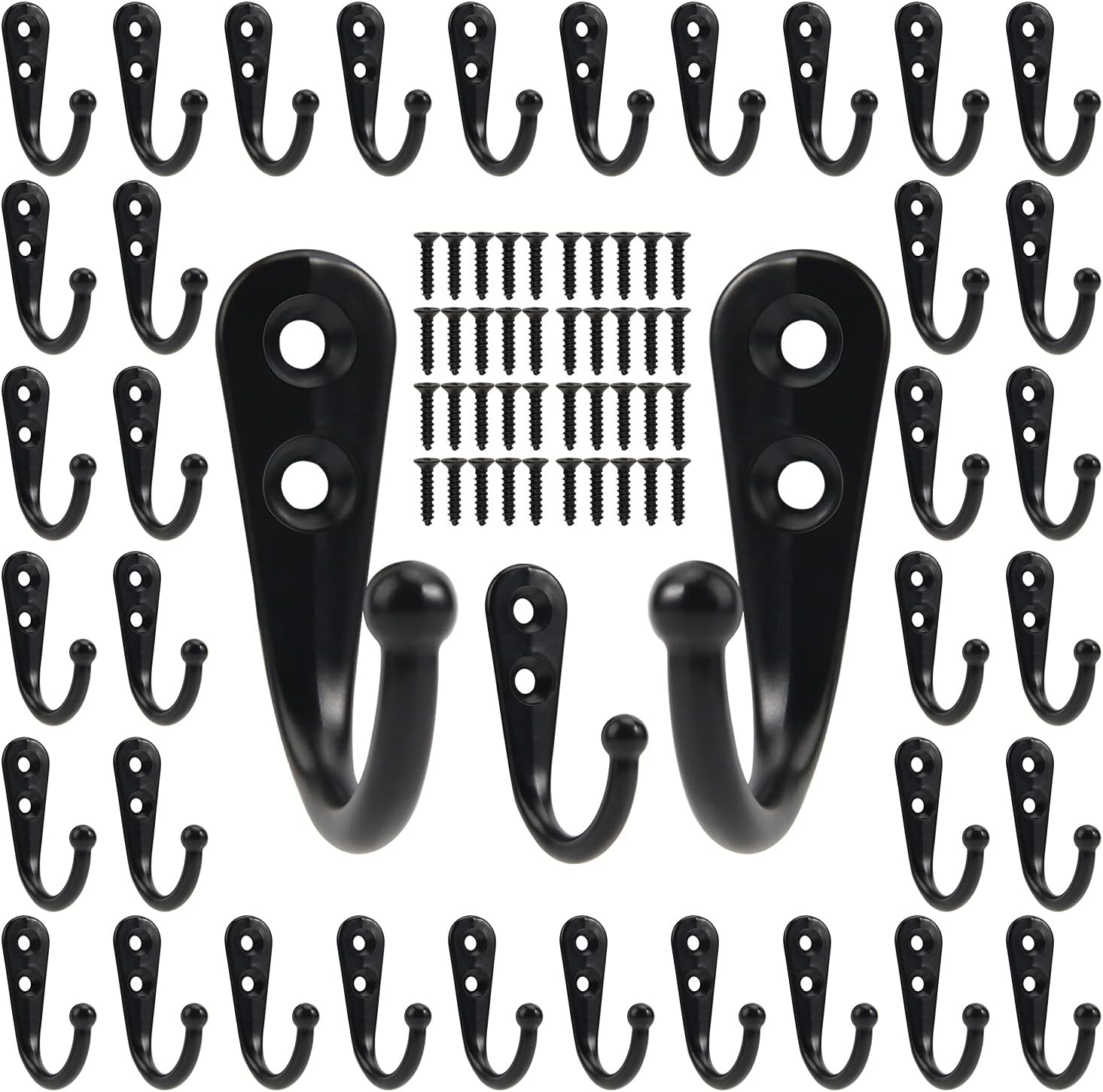 Black Metal Hooks with Screws  - Screw Organizer Kit 评论和价格