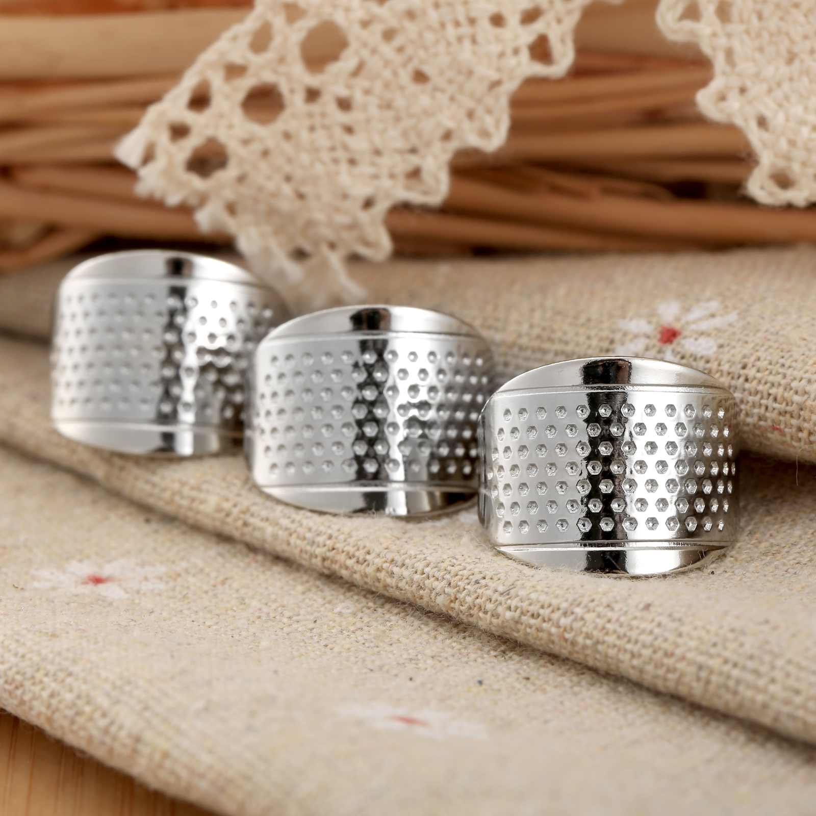 3Pcs/lot Sewing Thimbles Ring  - Mechanical Workshop Tools And Equipment 评论和价格