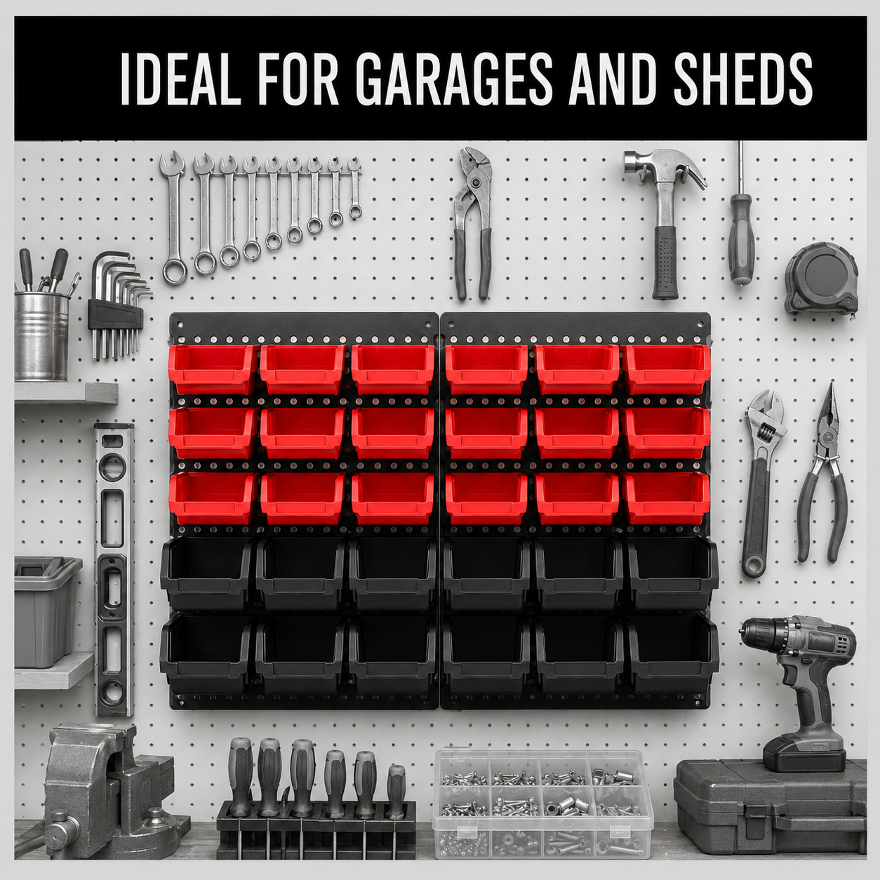 30-Bin Wall Mounted Small Part - Screw Organizer Kit 评论和价格