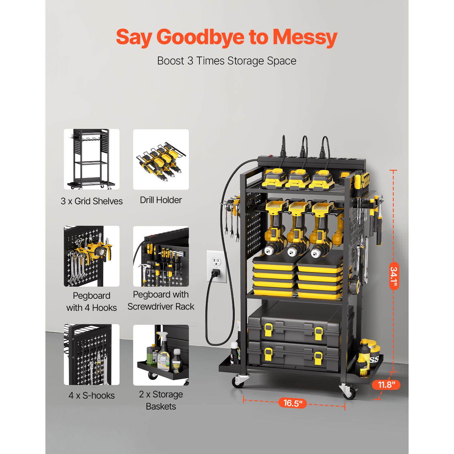 SucceBuy 4-tier Tool Organizer - Workshop Tools Cabinet 评论和价格