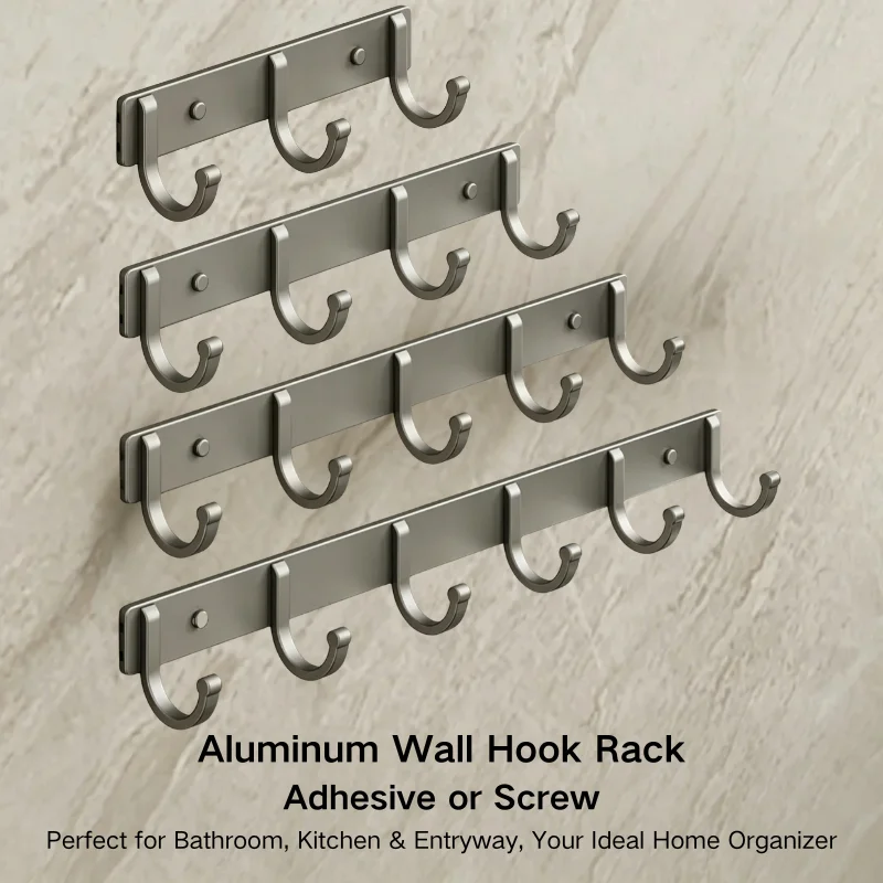 Aluminum Wall Hook Rack – No-D - Screw Organizer Kit 评论和价格
