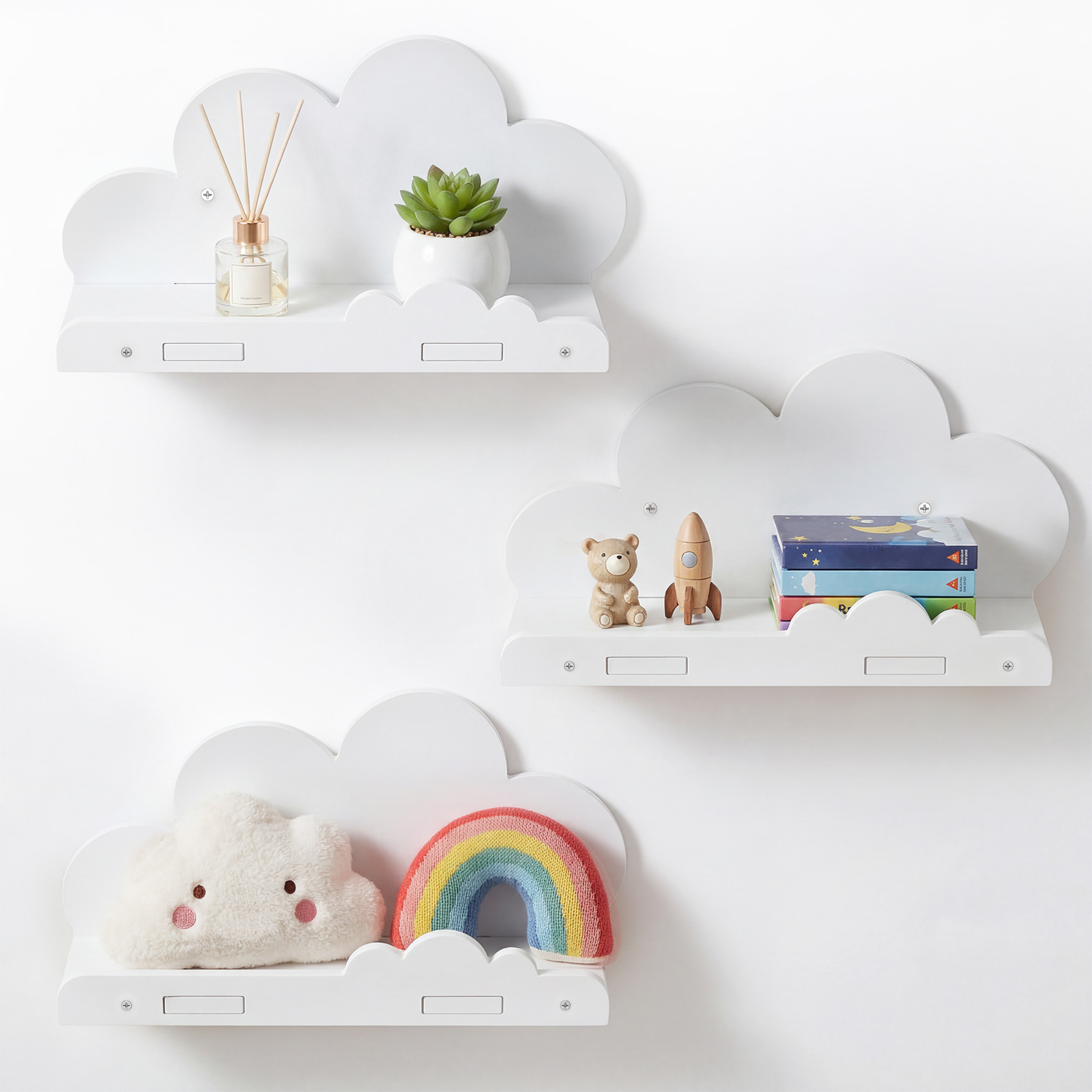 3 Pcs Cloud Shape Floating She - Screw Organizer Kit 评论和价格