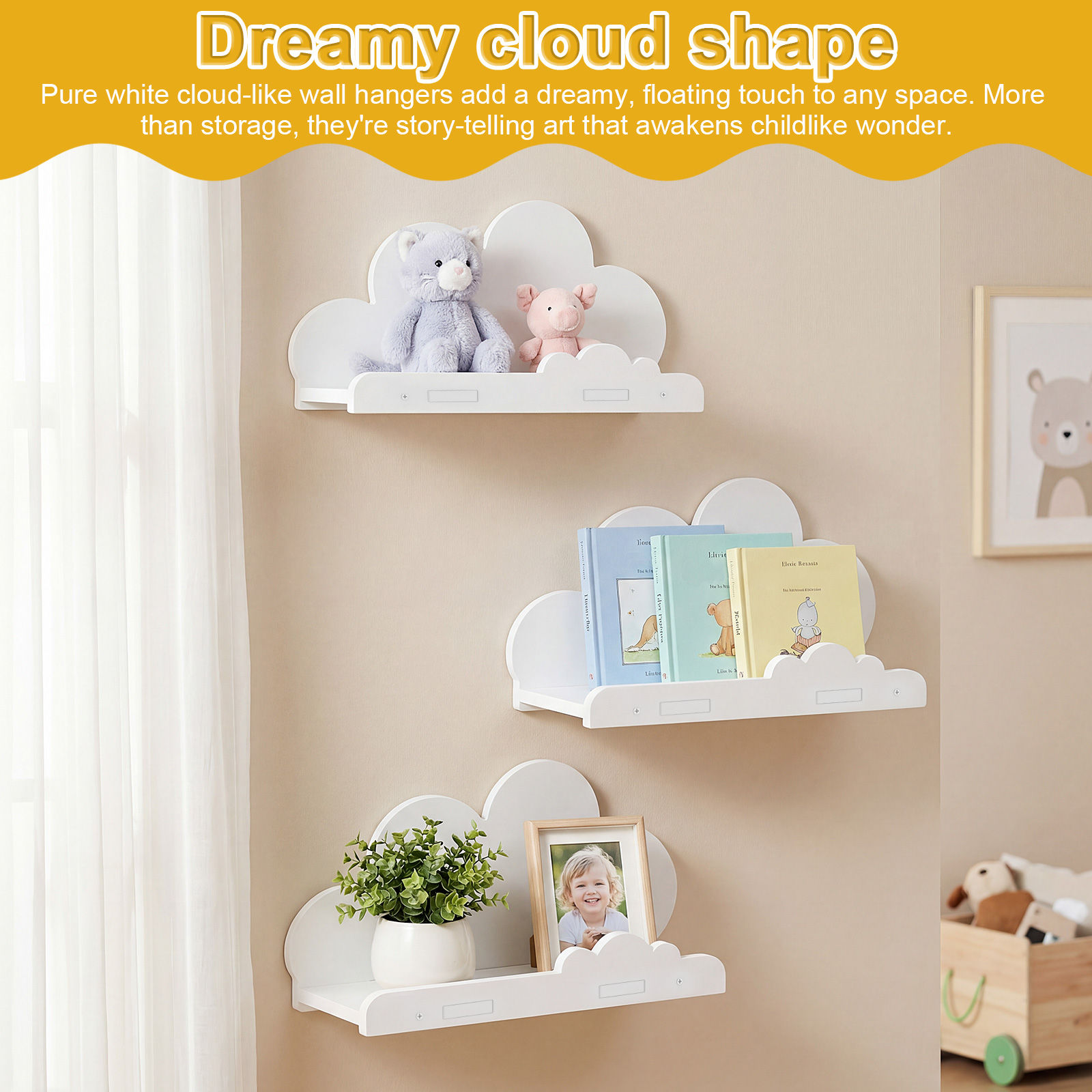 3 Pcs Cloud Shape Floating She - Screw Organizer Kit 评论和价格