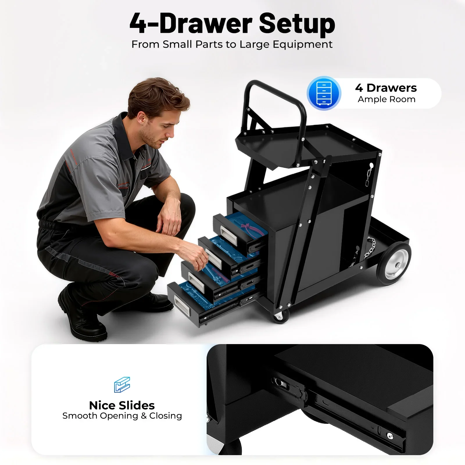 Rolling Welding Cart with Comf - Tools Trolley For Workshop 评论和价格