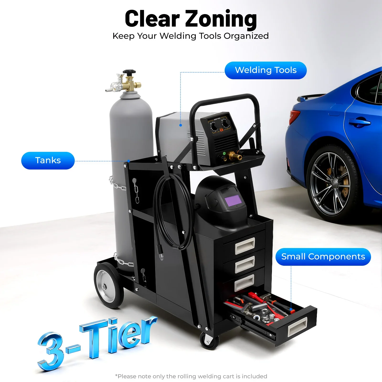Rolling Welding Cart with Comf - Tools Trolley For Workshop 评论和价格